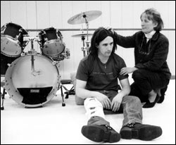 The joys of monotone: Peter Simpson and Ellen LeCompte in Drummer Wanted.