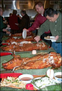 Piggin' it at Monsoon.