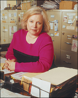 Bev Harris of Renton runs a Web site that is a clearinghouse in the fight against electronic voting.