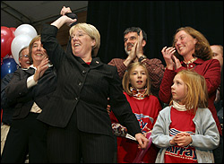 Sen. Patty Murray easily fended off GOP opponent George Nethercutt.