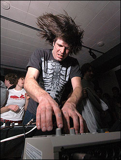 Wolf Eyes' Nate Young speaks with his hands.