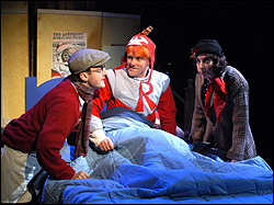 Hando (center) is ready to play in Red Ranger.