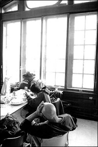 Clients at the Downtown Emergency Services Center, many of whom rely on mental-health treatment that is a target of state cutbacks.