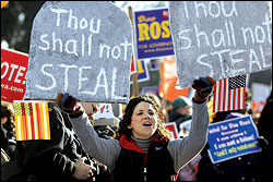 The Republican revote protest at the Capitol on Tuesday: part of the echo chamber.