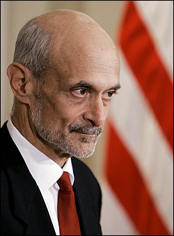 Michael Chertoff listens to the president.