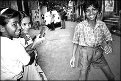 Brothels' young shutterbugs in action.