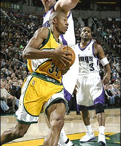 All-Star Ray Allen driving in Sacramento.