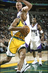 All-Star Ray Allen driving in Sacramento.