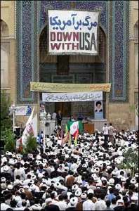 In Iran last week, "Down with USA."