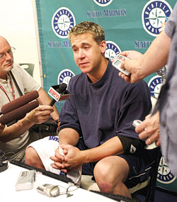 Boone in the clubhouse Sunday, July 3.