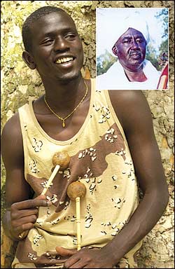 Emmanuel Jal and (inset) Abdel Gadir Salim.