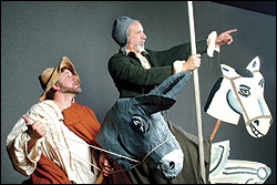 Fools rush in: Baker (left) and Freedman horse around.