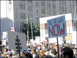 The downtown Seattle crowd: the usual suspects and complaints.