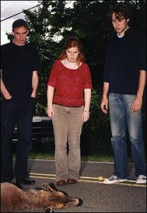 Defunct's David Donihue, Jennifer Estes, and Christopher Lloyd.