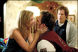 Smart smooches with Ty Olsson; while Reynolds (right) is the high-school loser.