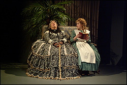 What a hoop: Jody McCoy as Aunt March, left, and Caitlin Kinnunen as Amy.