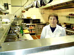 Filomina Perry in the kitchen at Filiberto's.