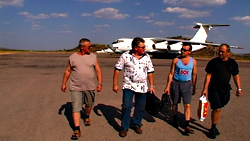 The Ukranians arrive in what they claim is an empty plane.