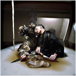 Bj&ouml;rk and Barney at sea.