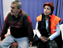 Fiscuteanu (left) awaits his mortal fate.