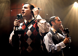 Bartley (left) and Dolginoff dialing "M" for murder musical.