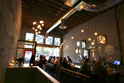 Raw Interior, well-cooked food.