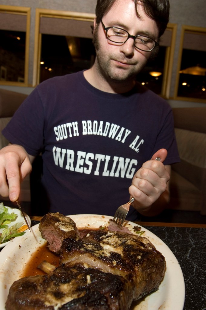 This editor prepped for his 72-ounce steak with two glasses of bourbon. No comment on his pre-editing ritual.