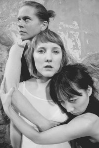 Soikowski, Hunt, and Mikano Fukaya (from left): WET's chorus of pain and anger.