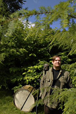 Nature boy: Dunn in his backyard.