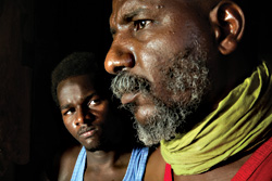 Barka&iuml; (left) hunts a killer (Youssouf Djaoro).