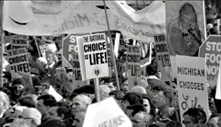 Pro-life protestors march on Washington.