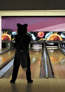 Fur suit vision led to low scores at Kent Bowl for a costumed few.