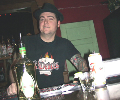 Barkeep A.J. Mohr at Calamity Jane's in Georgetown.