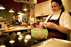 The pelmeni floor show at Cafe Yarmarka.