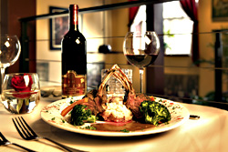 Rack of lamb tops out the menu.