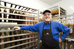 Armandino Batali, standing in the foodie equivalent of Fort Knox.