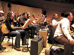 Surround sound: a 2001 rehearsal of Brancas Hallucination City for 100 guitars.