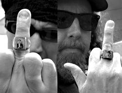 Family jewel:Alan and Rick Bishop saluting Gocher.