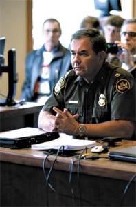 No prohibitions: Giuliano facing the San Juan County Council in March.