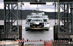 Arriving at Orcas. The return trip could be dicey.