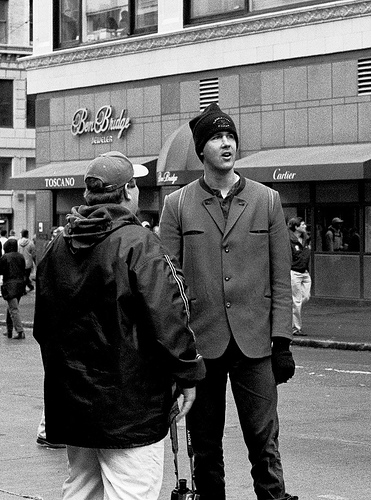 Novoselic observes the demonstrations outside the WTO conference in 1999.
