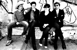 Friends of Bj&ouml;rk (l-r): Sam Amidon, Nico Muhly, Nadia Sirota, and Thomas Bartlett.