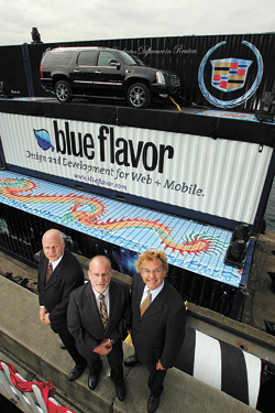 From left: John Anderson, UW professor Les Atlas, and Paul Willms at the China8 launch last year.