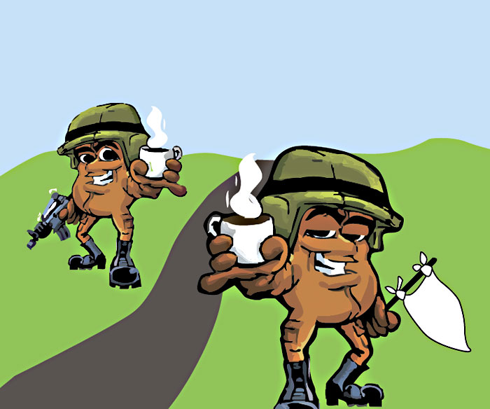 A new antiwar coffee house in Fort Lewis readies for battle against Especially Espressos Battle Bean.