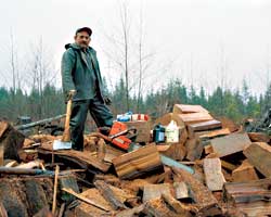 Sawdust Mountain survivor Juan Abalos near the Hoh River.
