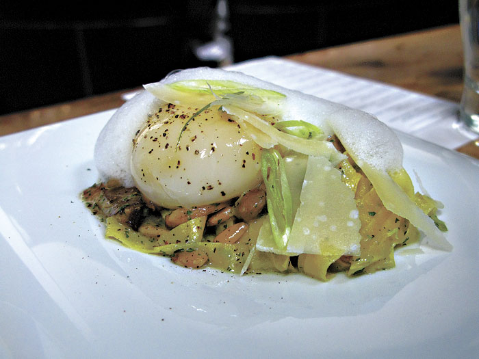 Sous-vide duck egg: ready to ooze.