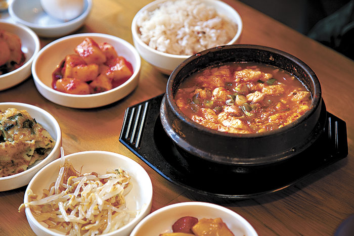 Soft tofu stew at Korean Tofu House.