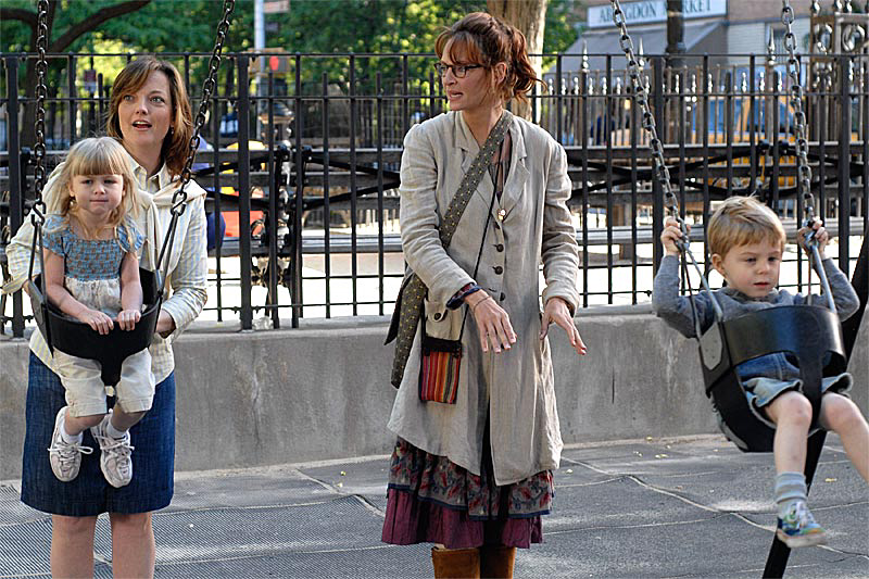 Thurman (center) tells tales of woe from the mommy track.