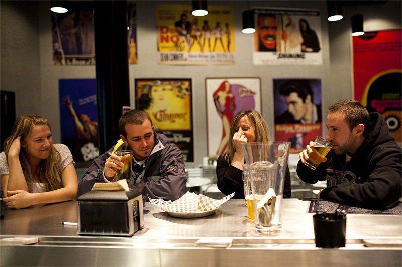 Its like an indoor tailgate party before the show.