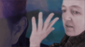 Choreographer Christy Fisher as avian guardian.